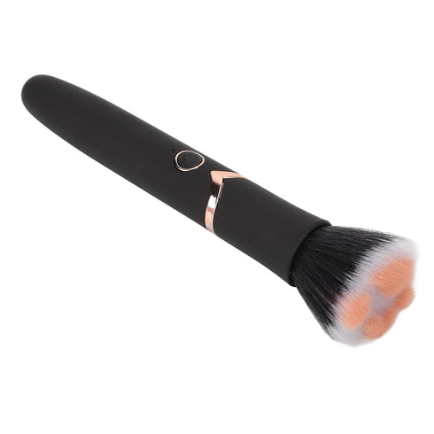 Powered Electric Makeup Brush - 10 Gears Vibration Loose Powder Brush for Blending and Contouring, Black