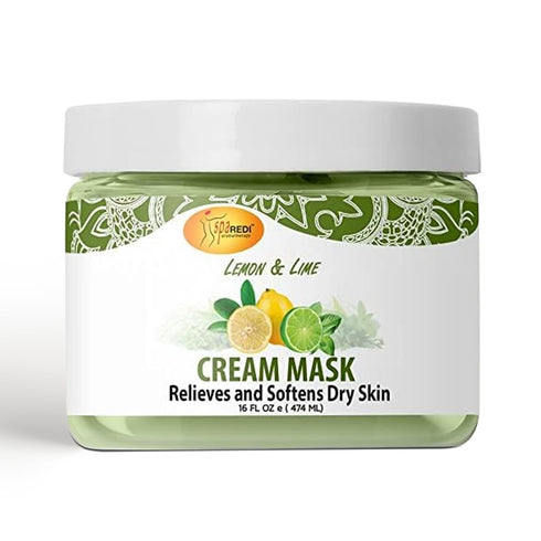 SPA REDI Body and Foot Cream Mask, Lemon and Lime, 16 Oz, Hydrating Pedicure Massage for Tired Feet