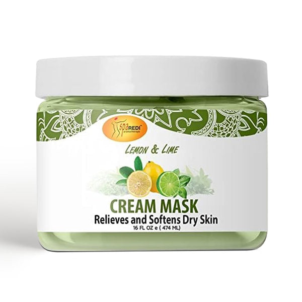 SPA REDI Body and Foot Cream Mask, Lemon and Lime, 16 Oz, Hydrating Pedicure Massage for Tired Feet