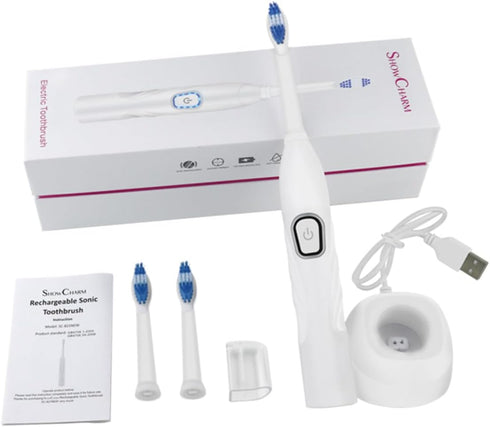 Set ARTIBETTER Electric Toothbrush Vibration Toothbrush USB Charging Sonic Powered White for Home Oral Care