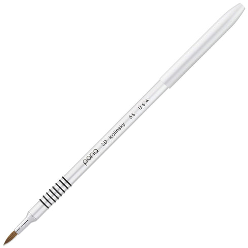 PANA 3D Kolinsky Acrylic Nail Art Sculpture Brush, Silver Metal Non-Slip Grip Handle for 3D Flower Designs (Size #5)