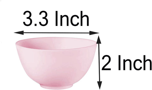 Hulless 3.3 Inch Silicone Facial Mask Mixing Bowl for Facial Mask, Mud Mask and Other Skincare Products Medium Multi colored 5 Pcs.