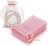 HRX Package 100pcs Blush Pink Organza Gift Bags, 4 x 6 inch Drawstring Jewelry Pouches for Party, Wedding, Baby Shower