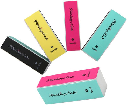 Nail Buffer Block, 4 Way Nail Files and Buffers Kit, Mini Natural Nail Polisher Sanding File for Manicure