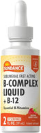 Vitamin B Complex Liquid | with B-12 | Berry Flavor, Essential Sublingual Vitamins, Vegetarian, Non-GMO