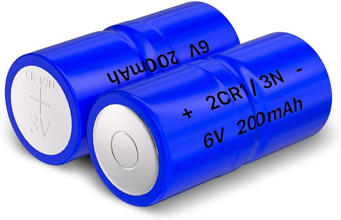 Quzmo 2CR1/3N 6 200mAh CR1/3N 6V Pack (4-Pack) Volt Battery, High Capacity Lithium ion Batteries Compatible with Pet