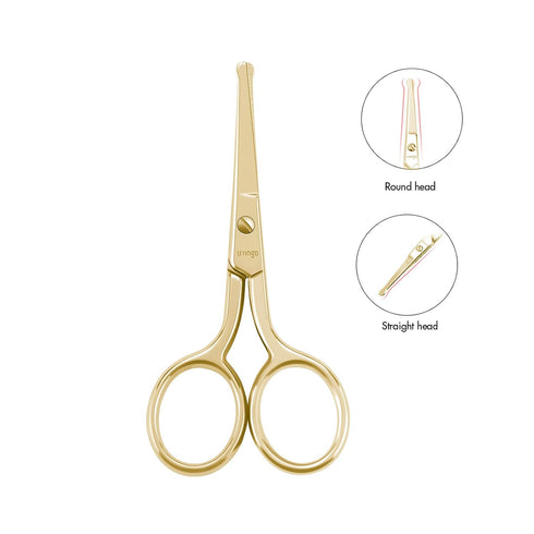 LIVINGO Professional Nose Hair Scissors - Multi-purpose Stainless Steel Rounded Tip Straight Blade, Facial Hair Beard