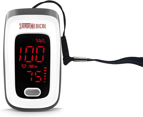 Fingertip Pulse Oximeter, Blood Oxygen Saturation Monitor, Portable Digital Reading, Batteries and Carry Case Included