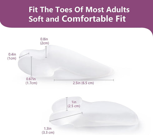 Bunion Cushion Protector, 10 Packs of Bunion Corrector Pads with Separator for Big Toe, Clear Gel Shield