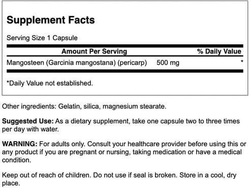 Swanson Full Spectrum Mangosteen- 500 mg 100 Capsules