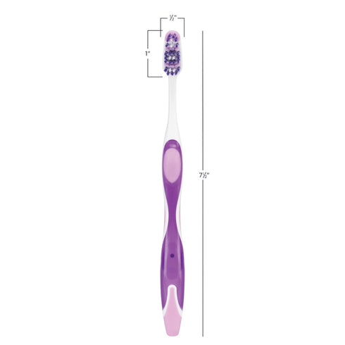 SmileGoods A271 Toothbrush, 27 Tuft, Soft Bristle, Individually Packaged, Assorted Colors, Bulk Pack of 72