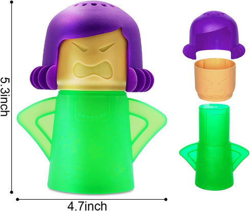 Abnaok Angry Mama Microwave Cleaner, Steam Cleaner for Microwave Oven, Cleans with Vinegar and Water (Green)