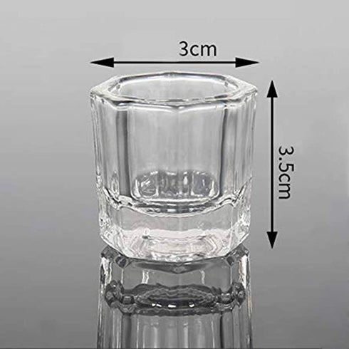 Karlash Nail Art Acrylic Liquid Powder Dappen Dish, Glass Crystal Cup Tools, Pack of 4