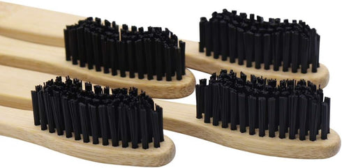 Super Hard Toothbrush Bamboo Toothbrush with Large Brush Head, Manual Hard Bristles Pack of 4