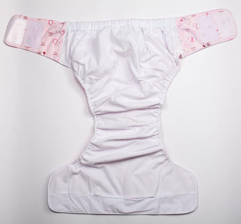 Sigzagor 26in 50in)) Adult Cloth Diaper Reusable Washable Hook and Loop (Pink Animals (Large
