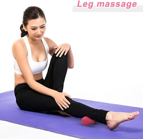 SELEWARE Peanut Massage Ball, Peanut Double Lacrosse Massage Roller Ball for Back Neck Shoulder Spine Legs Hips, Deep