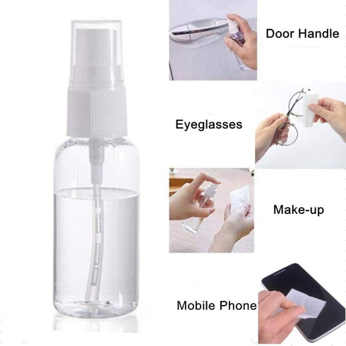SINIDE Spray Bottles 30 ml/1 oz, 4 Pack Clear Empty Fine Mist Plastic Mini Travel Bottles for Perfume, Liquids