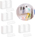 4PCS Medium Wall Mount Storage Box, 4 Compartment Transparent Plastic Makeup Brush Lipstick Holder, Self-Adhesive