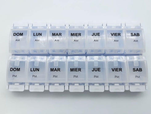 ODSD Healthaccessories Spanish Pill Box 7 Day Twice-a Day AM PM Weekly Pill