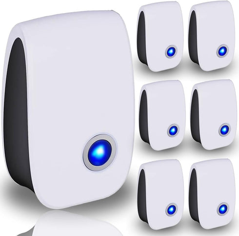 Ultrasonic Pest Repellent Indoor, Non-Toxic Pest Control for Rodents, Mosquitoes, Ants, Fleas, 6 Packs
