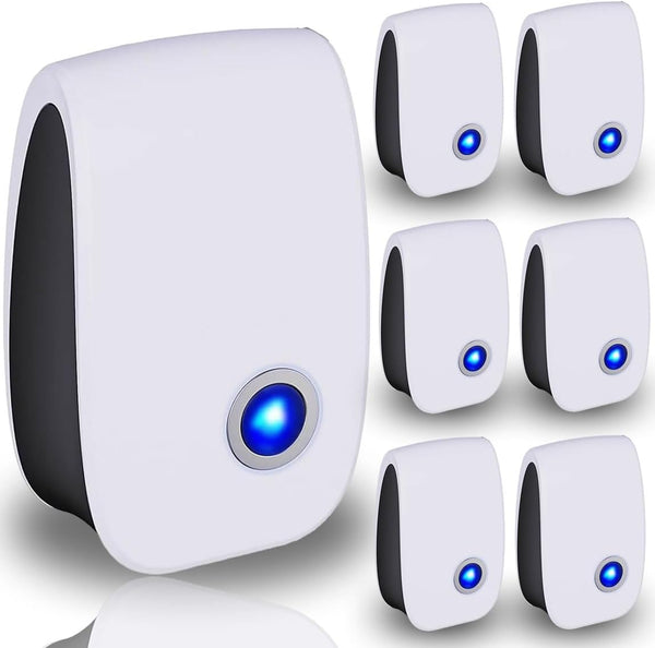 Ultrasonic Pest Repellent Indoor, Non-Toxic Pest Control for Rodents, Mosquitoes, Ants, Fleas, 6 Packs