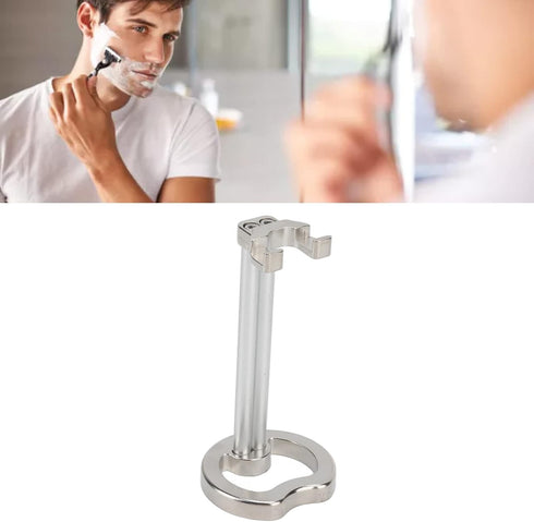Metal Manual Shaving Holder and Brush Stand, Grooming Tool for Men, Bathroom Accessories for Shaving