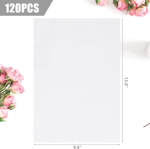 Koogel 120 Sheets White Tissue Paper Bulk, 20x14in White Art Paper Tissue Paper Gift Wrapping for DIY Project Weddings Birthday Holiday Crafts Decor by Koogel