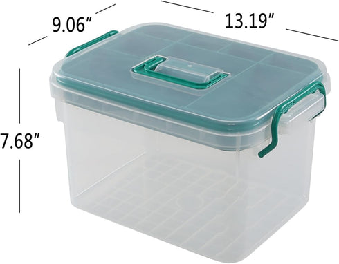 Lesbin Clear First Aid Box Organizer with Compartments, Plastic Family Medical Supplies Storage Box
