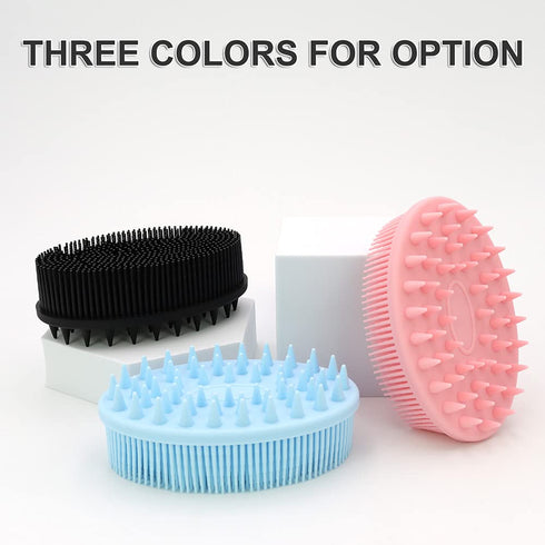 Upgrade 2 in 1 Bath and Shampoo Body Brush, Silicone Exfoliating Scrubber, Premium Loofah (1PC Pink)