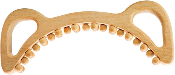 pistro Wooden Massage Tool Body Massager, Handheld Professional Manual 29 Beads Guasha Stick