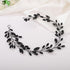 Kercisbeauty Black Rhinestones Beads Headband, Handmade Hair Accessories for Women and Girls, Wedding Bridal