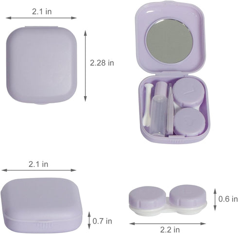 IHYjinchoo 2 Pack (2, Multi-Color Contact Lens Case Kit with MirrorLightweight & Compact for Easy StorageDurable