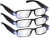 Reading Glasses with Bright LED Light, Lighted Magnifier Nighttime Reader, Compact Full Frame Eyewear, +1.5