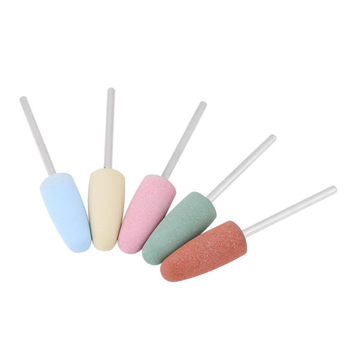 Silicone Nail Grinder Drill Bit, 5pcs Professional Nail Art Polisher Tools for Gel Remove and Smoothing