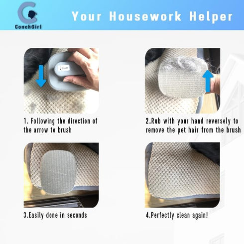 Lint Brush, 2-Pack Pet Hair Remover, Magic Lint Remover Brush for Clothes, Sheet and Carpet Cleaning