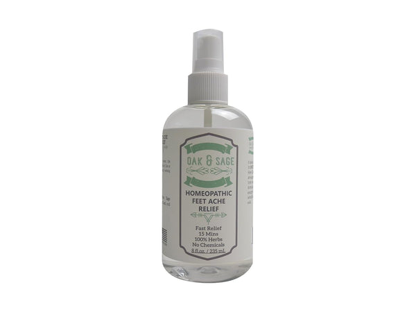 OAK & SAGE Homeopathic Feet Ache Relief - Unscented - 8oz - 100% Herbs, No