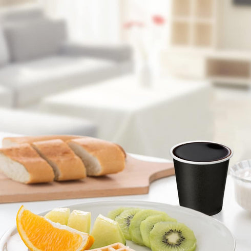 50 Count 3 oz Black Paper Cups, Disposable Bathroom Cups for Mouthwash, Espresso, Party, Picnic, Travel, and Snack