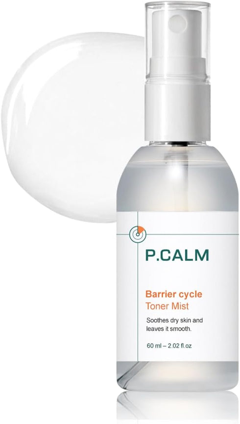 P.CALM Barrier Cycle Toner Mist 60ml | Vegan Fragrance-Free Hydrating Facial Moisturizing Spray for Sensitive Skin | Korean Skincare
