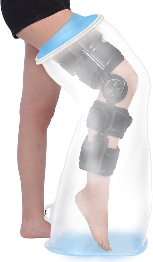 YUNCHI Upgraded Extra Wide Full Leg Cast Cover for Shower after Knee