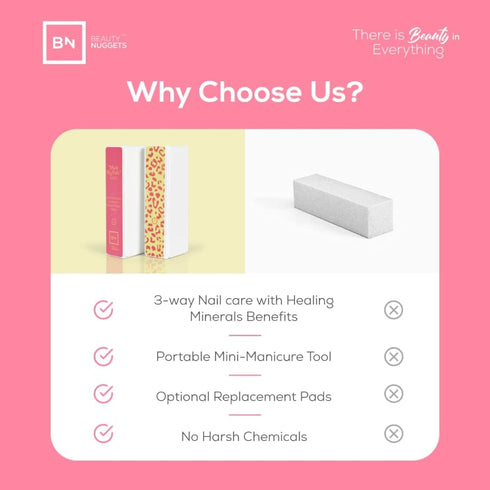 Made My Nails Buffer, Ultimate Shine 3 Way Nail Buffing Block with Professional Nail File (Pack of 2)