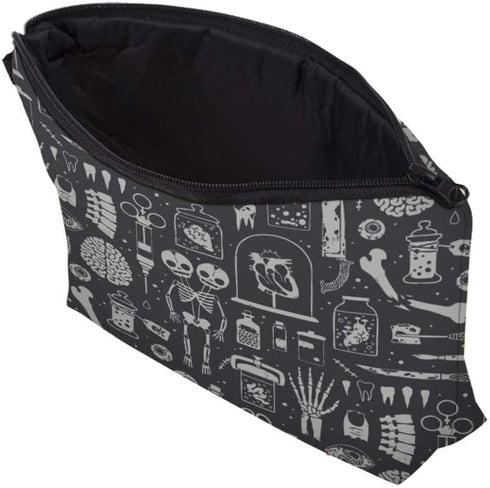 Deanfun Small Waterproof Makeup Case, Cute Cosmetic Bag for Women, Happy Halloween D5-52254
