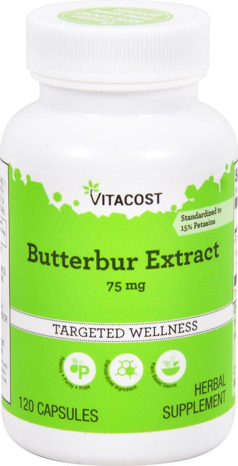 Vitacost Butterbur Extract, Standardized, 75 mg, 120 Capsules