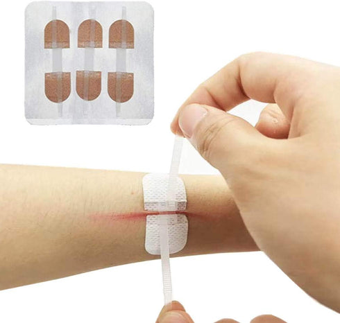Emergency Wound Closures Adhesive Bandages, Zip Stitch Stickers for Camping, Survival & Household Gear, 3 Pcs