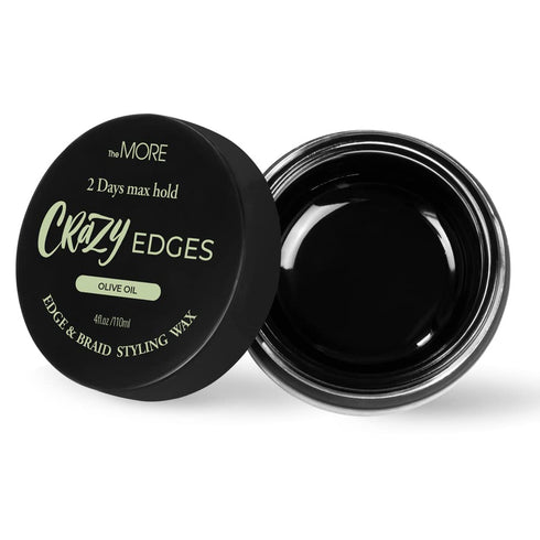 The MORE Crazy Edges Wax 2Days Max Hold, Edge and Braid Styling Wax (Olive Oil, 3.4fl oz)