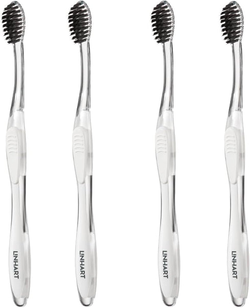 LINHART Extra Soft Toothbrush, Teeth Whitening with Multi Length Bristles, 4 Pack