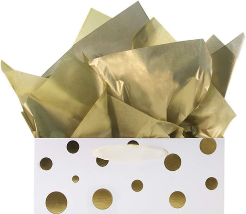 UNIQOOO 60 Sheets Metallic Gold Foil Gift Tissue Paper Bulk, Large 20X26 Inch for Gift Wrapping