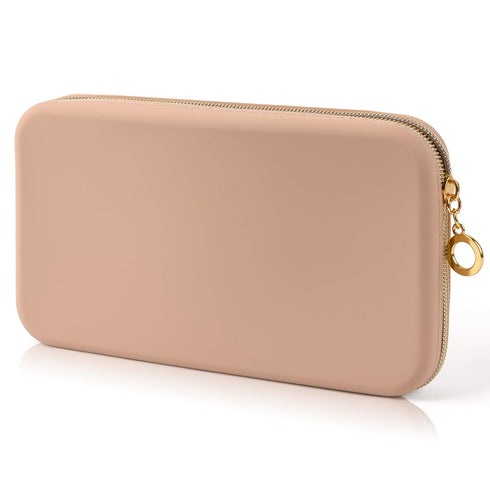 Sakolla Travel Zipper Makeup Brushes Bag, Silicone Large Holder Pouch for Daily Essentials - Khaki
