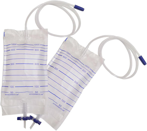 YEYSXSY Set 10pcs 1pcs 1000ml 1pcs 2000ml Bag(35mm/1.38inch) Latex Condom Catheter External Self Sealing Male Condom