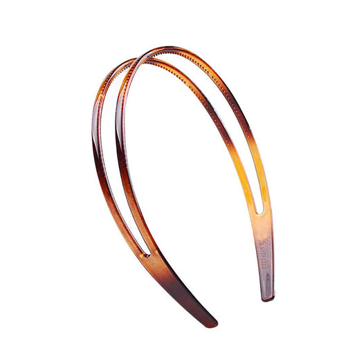Set of 2 Women Hard Plastic Headband Hair Hoop, Black and Brown High-grade Hairband (Style F#)
