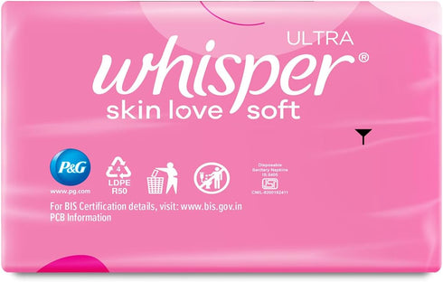 WHISPER 50 Ultra Soft Sanitary Pads - Pieces (XL)